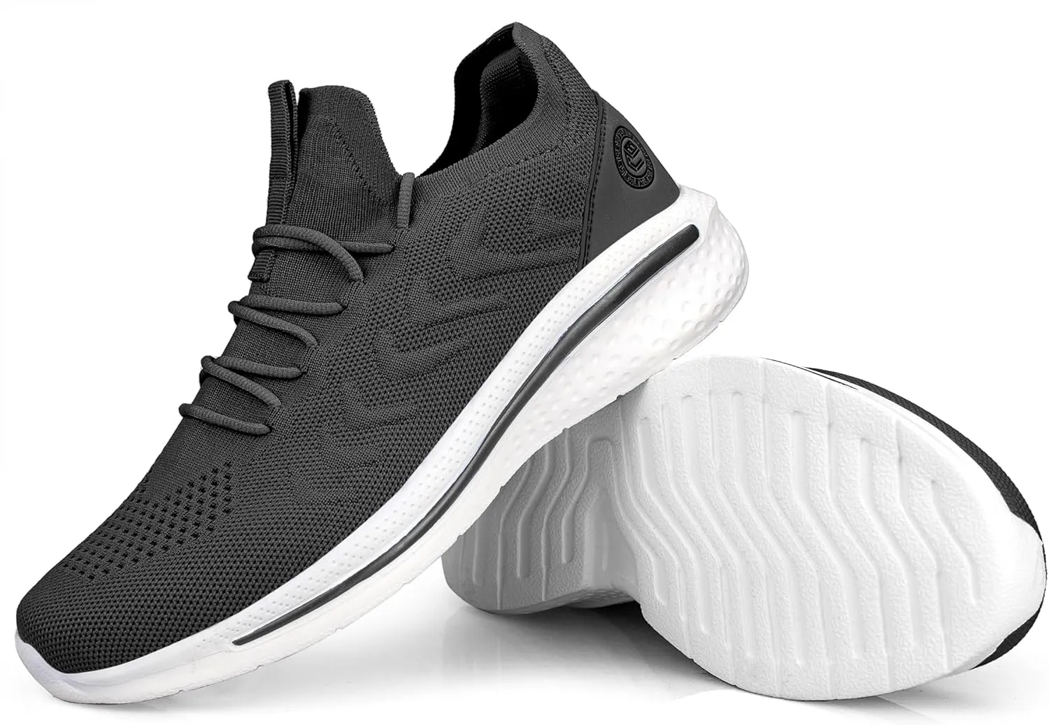 Pujcs Mens Walking Shoes Non Slip Running Shoes Breathable Slip on Sneakers Lightwight Gym Tennis Shoes for Men