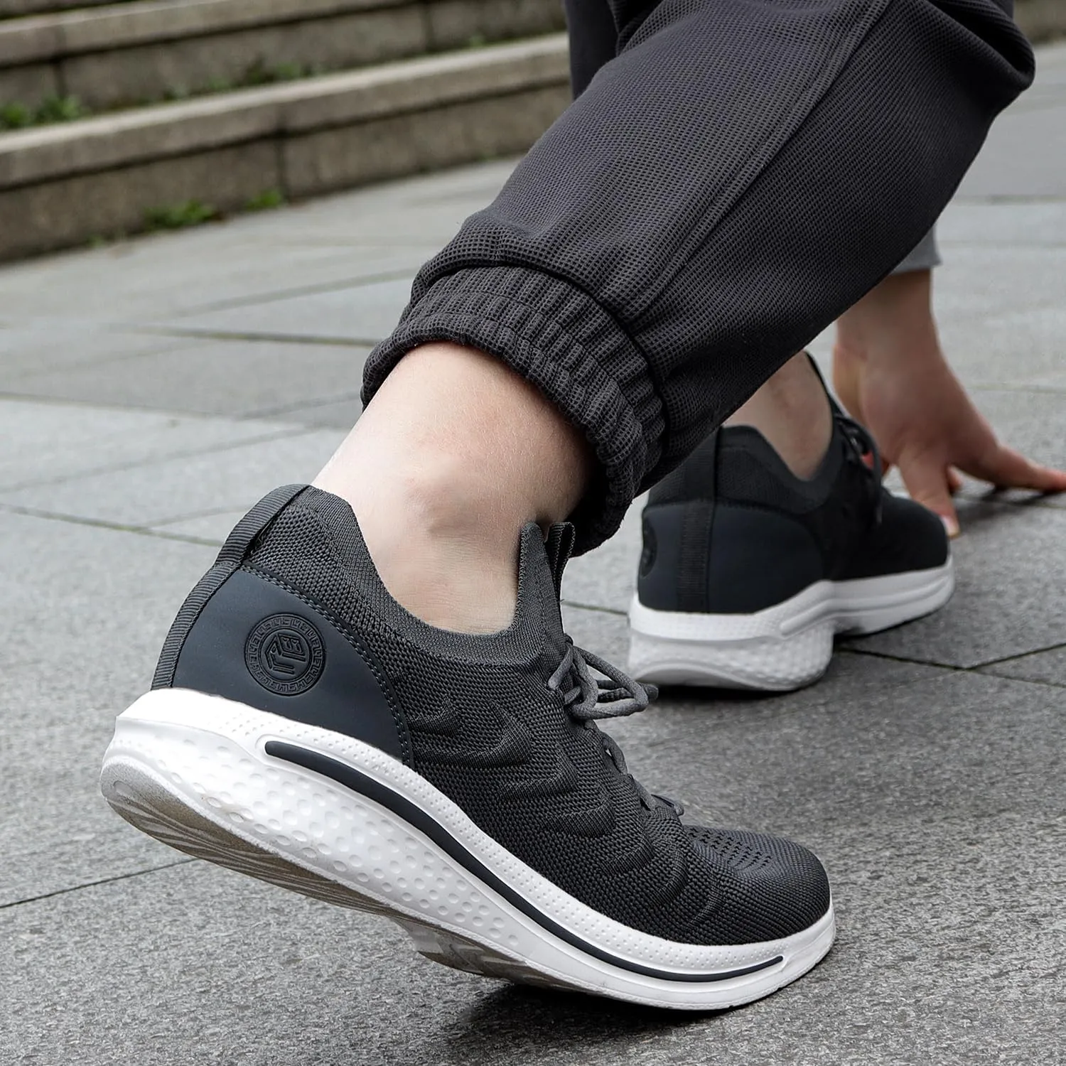 Pujcs Mens Walking Shoes Non Slip Running Shoes Breathable Slip on Sneakers Lightwight Gym Tennis Shoes for Men