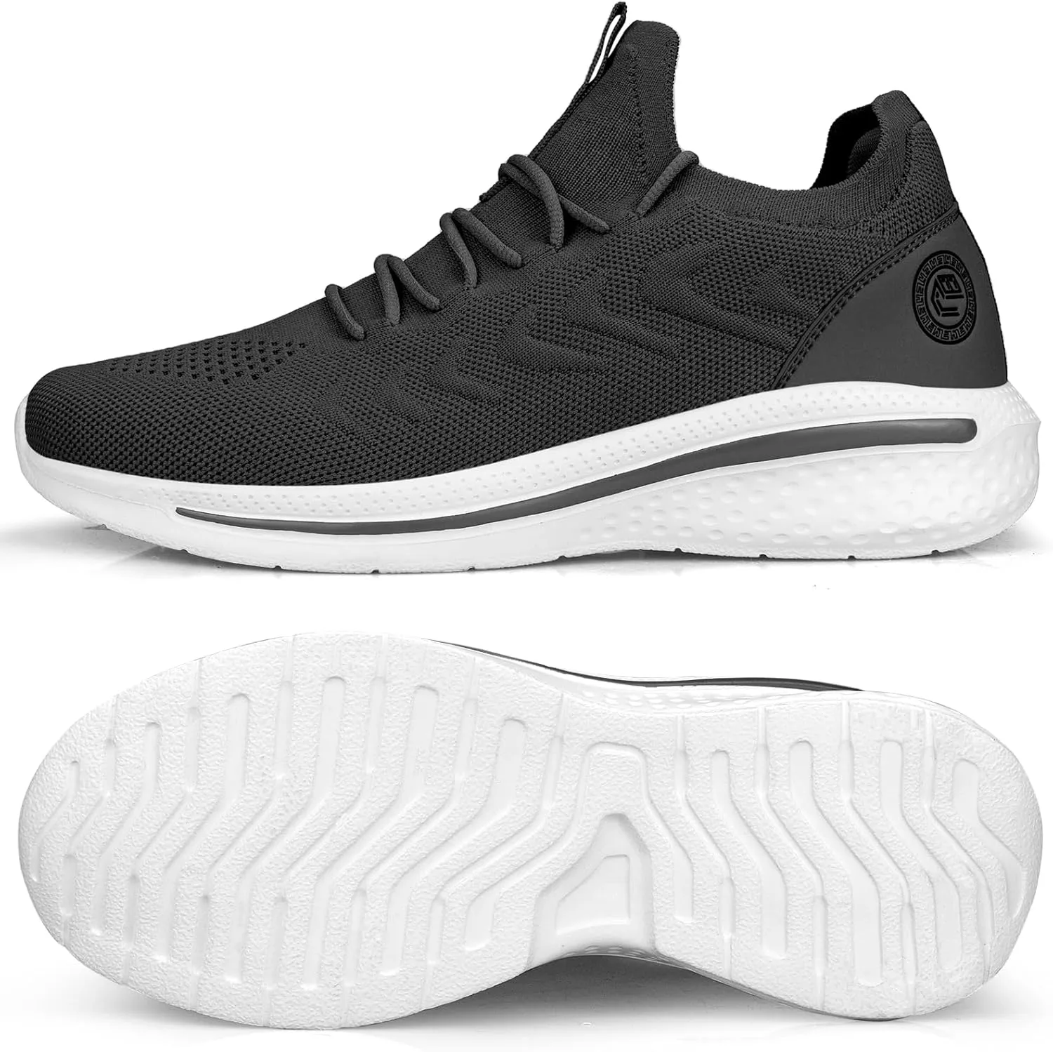 Pujcs Mens Walking Shoes Non Slip Running Shoes Breathable Slip on Sneakers Lightwight Gym Tennis Shoes for Men