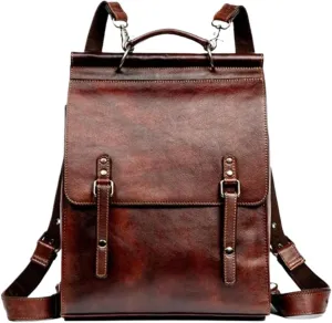 Retro Backpacks Mens Genuine Leather Laptop Bags Casual Daypack Briefcases Computers Bags Travel Bags