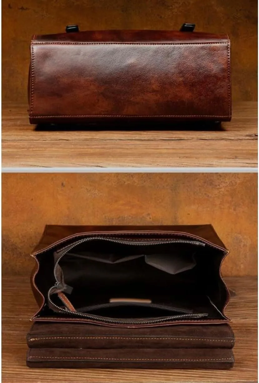 Retro Backpacks Mens Genuine Leather Laptop Bags Casual Daypack Briefcases Computers Bags Travel Bags