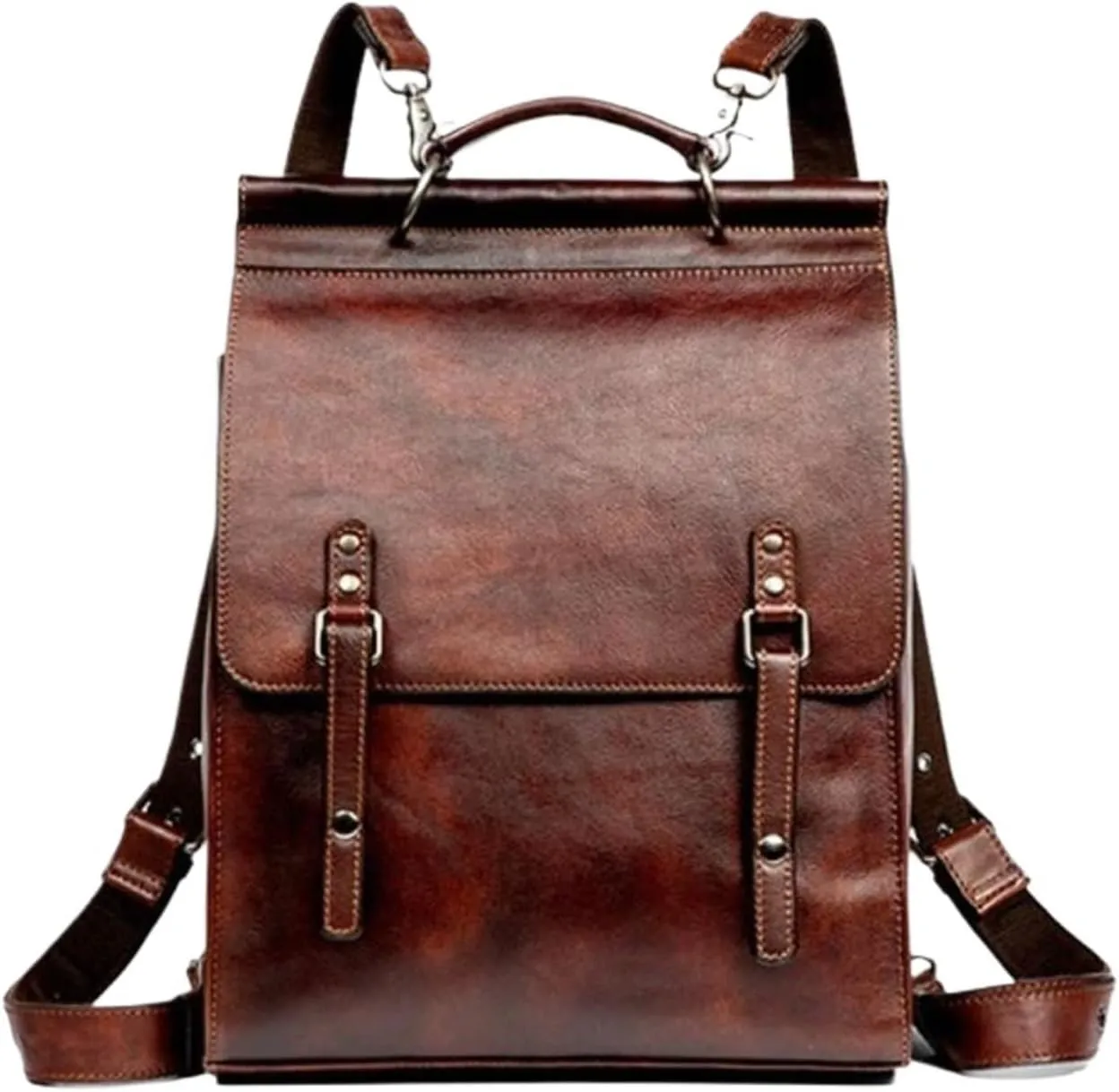 Retro Backpacks Mens Genuine Leather Laptop Bags Casual Daypack Briefcases Computers Bags Travel Bags