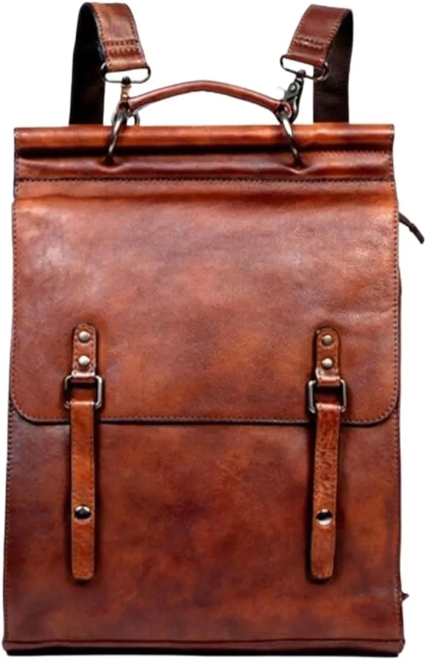 Retro Backpacks Mens Genuine Leather Laptop Bags Luggage Travel Bags Computers Bags Briefcases Casual Daypack