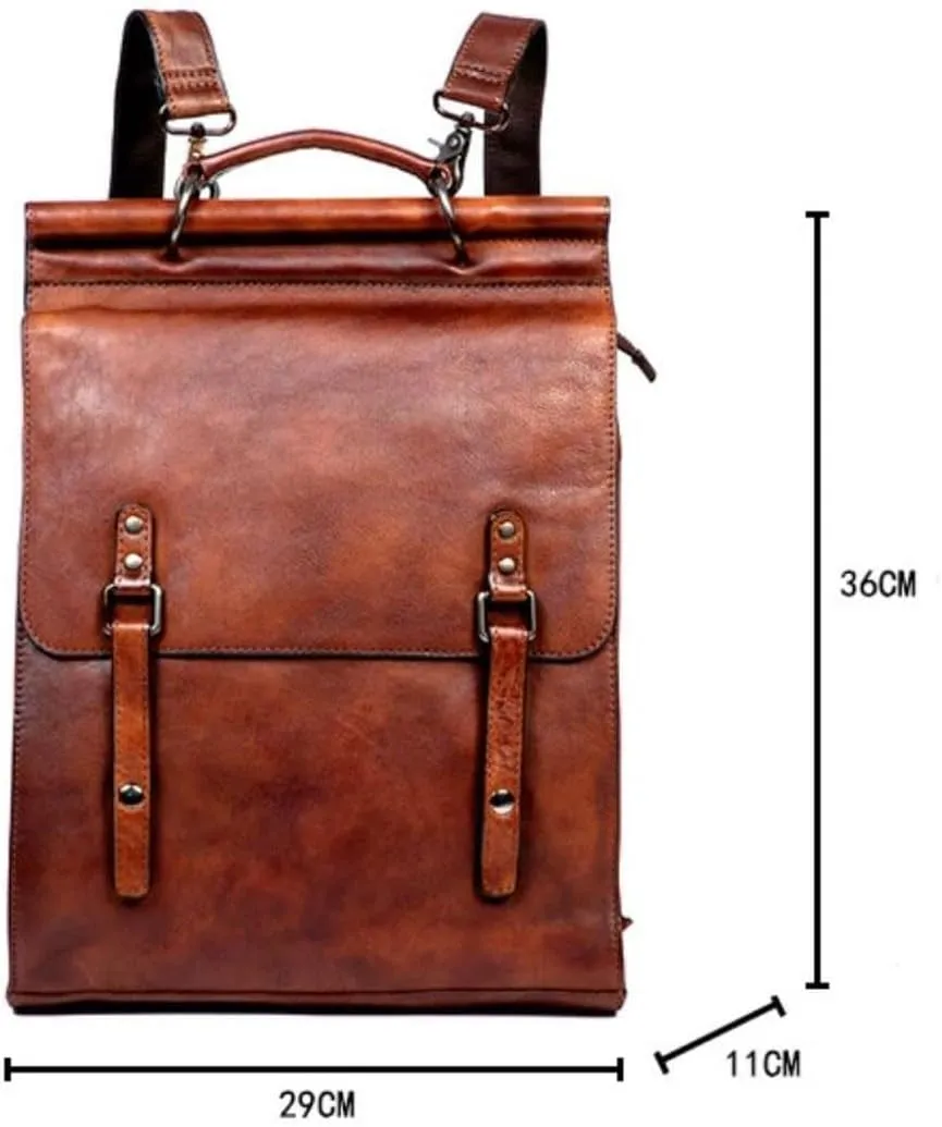 Retro Backpacks Mens Genuine Leather Laptop Bags Luggage Travel Bags Computers Bags Briefcases Casual Daypack