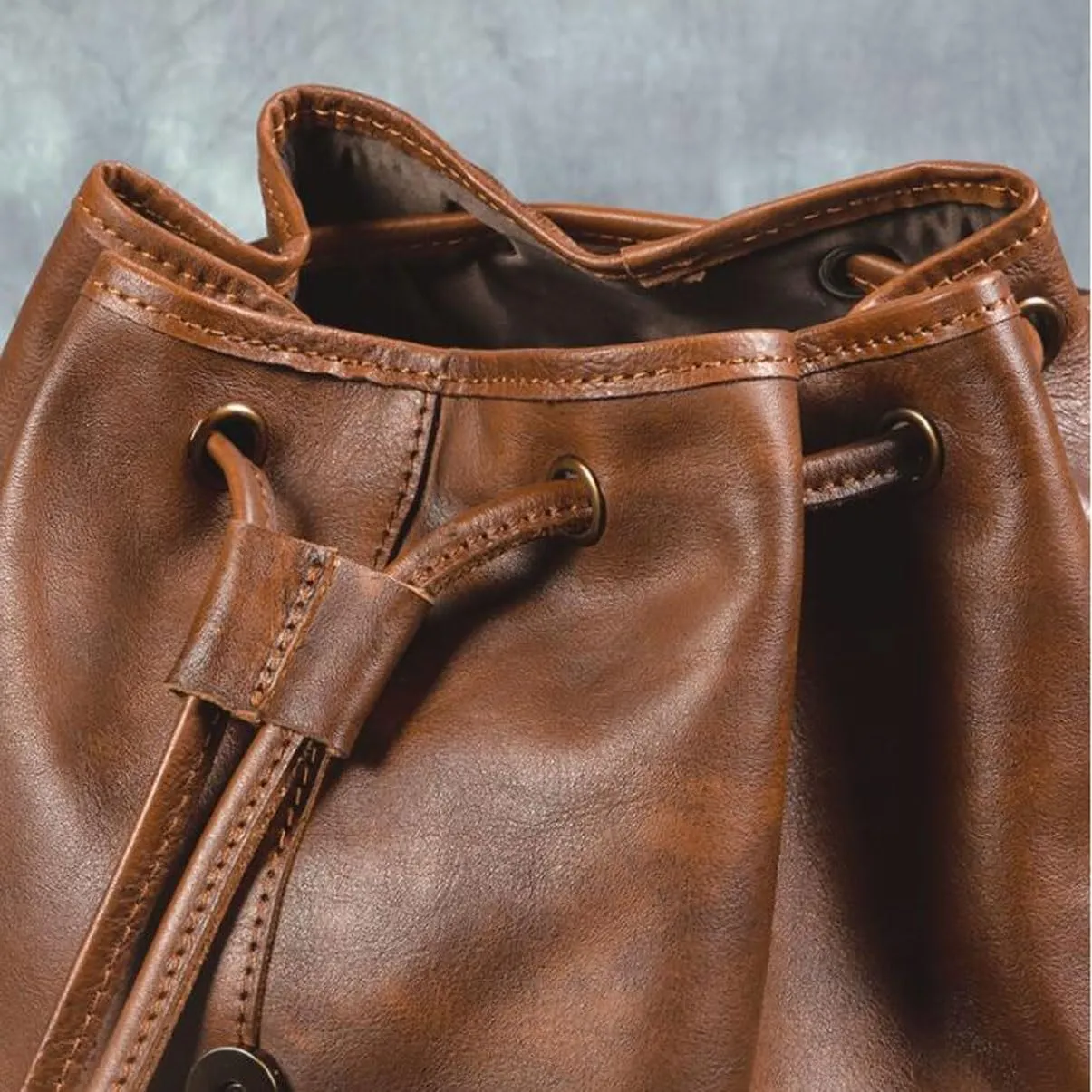 Retro Luggage Travel Bags Backpacks Genuine Leather Laptop Bags Computers Bags Mens Casual Daypack Briefcases(Brown-2)