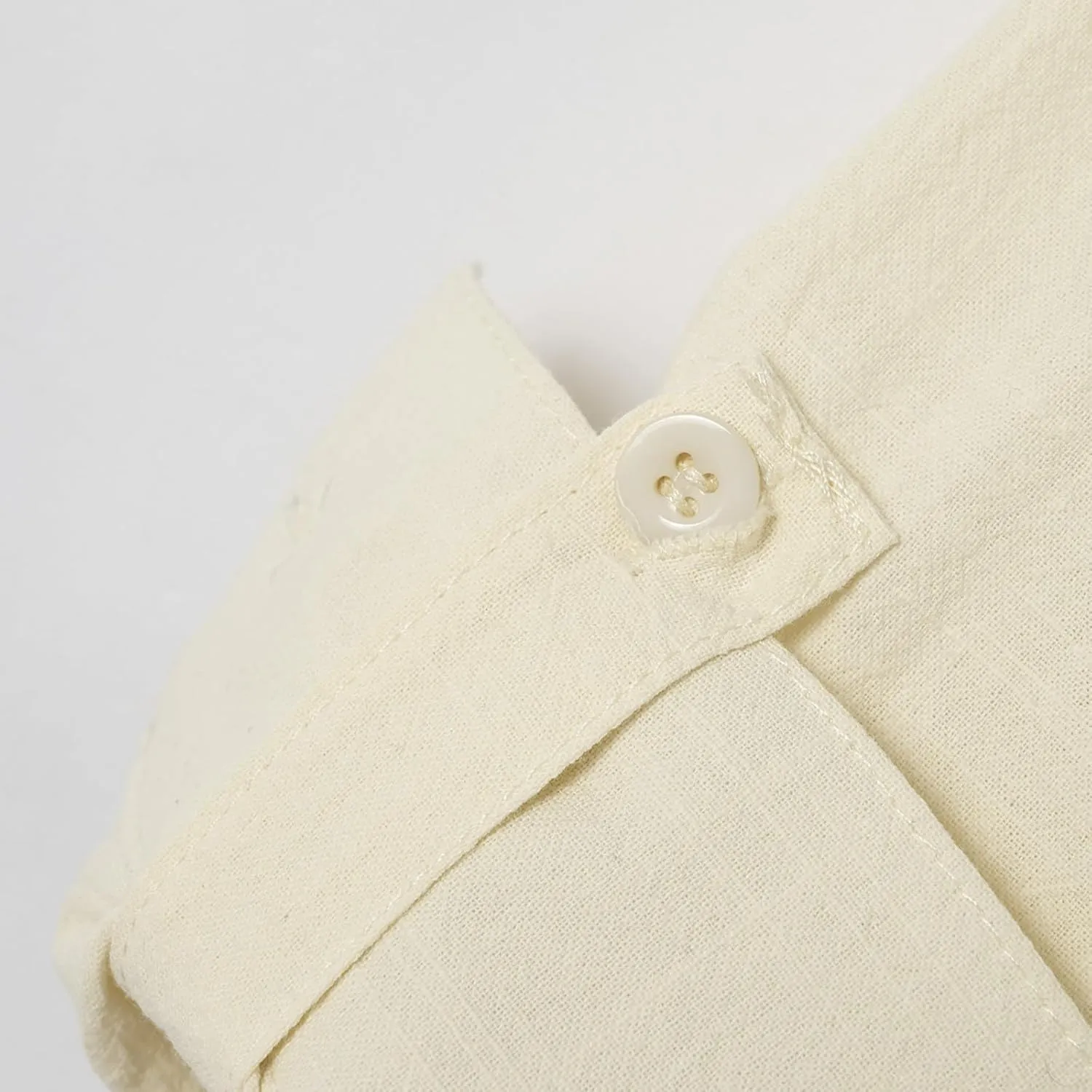 Roll Up Sleeve Shirt for Men Combat Lightweight Solid Causal Travel Tops Cotton Linen Regular Fit Fashion Half Button Shirts