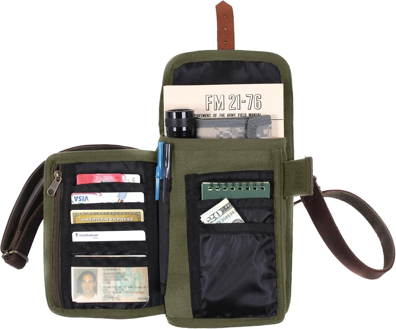 Rothco Canvas Travel Portfolio Crossbody Shoulder Bag