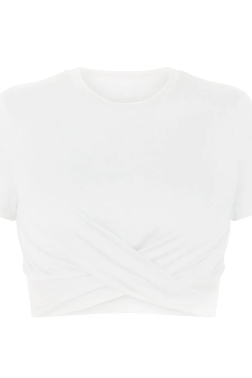 Round Neck Short Sleeve Crisscross Tee