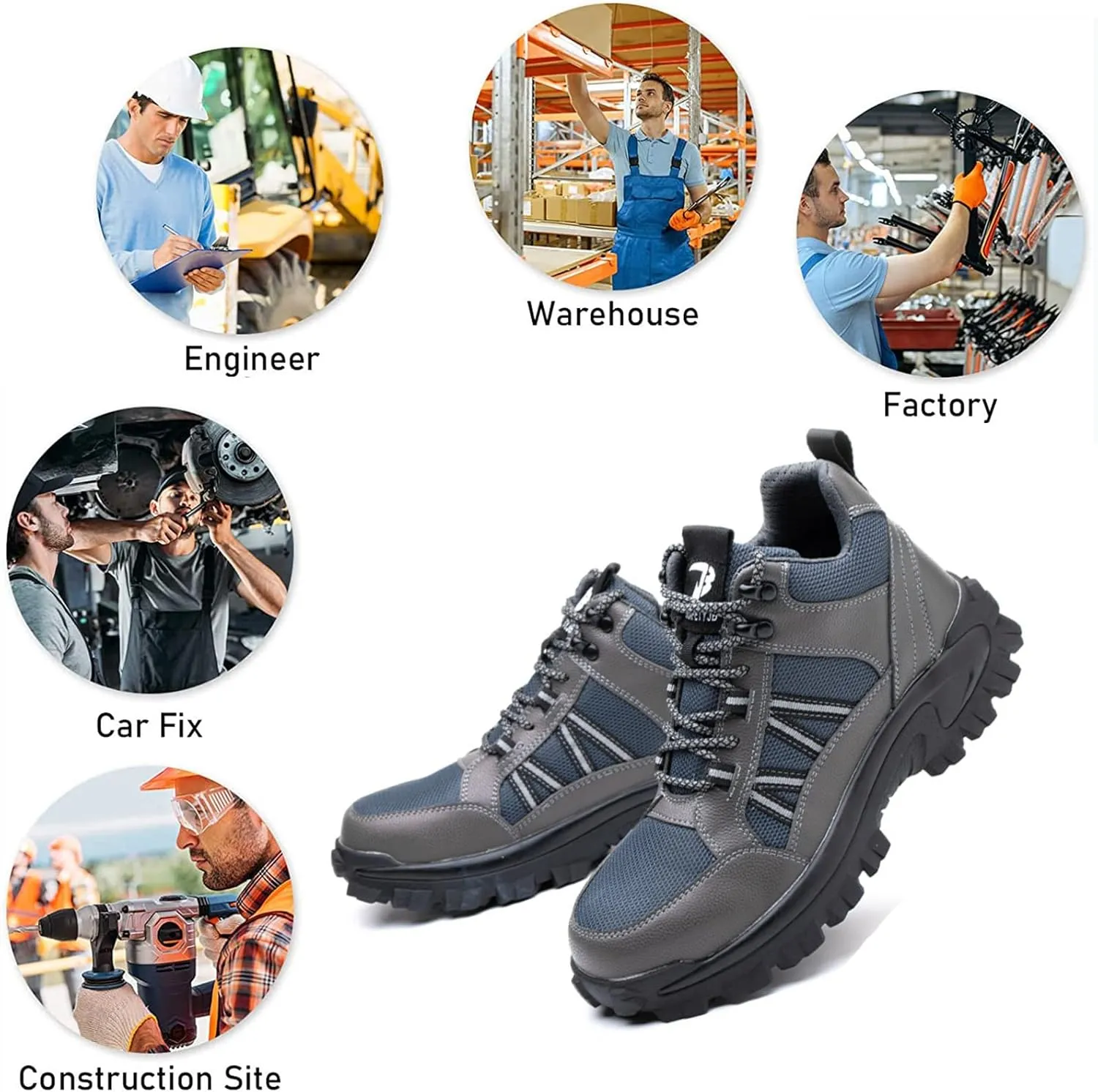 Safety Men's Touring Safety Shoes,for Walking, Hiking, Outdoor Exploitation, Construction, Industrial,