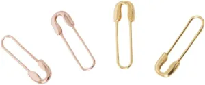 Safety Pin Earrings, Gold Safety Pin Hoop Earrings, Minimalist Rose Gold Earrings, Gold Vermeil Earrings, Padlock Earrings