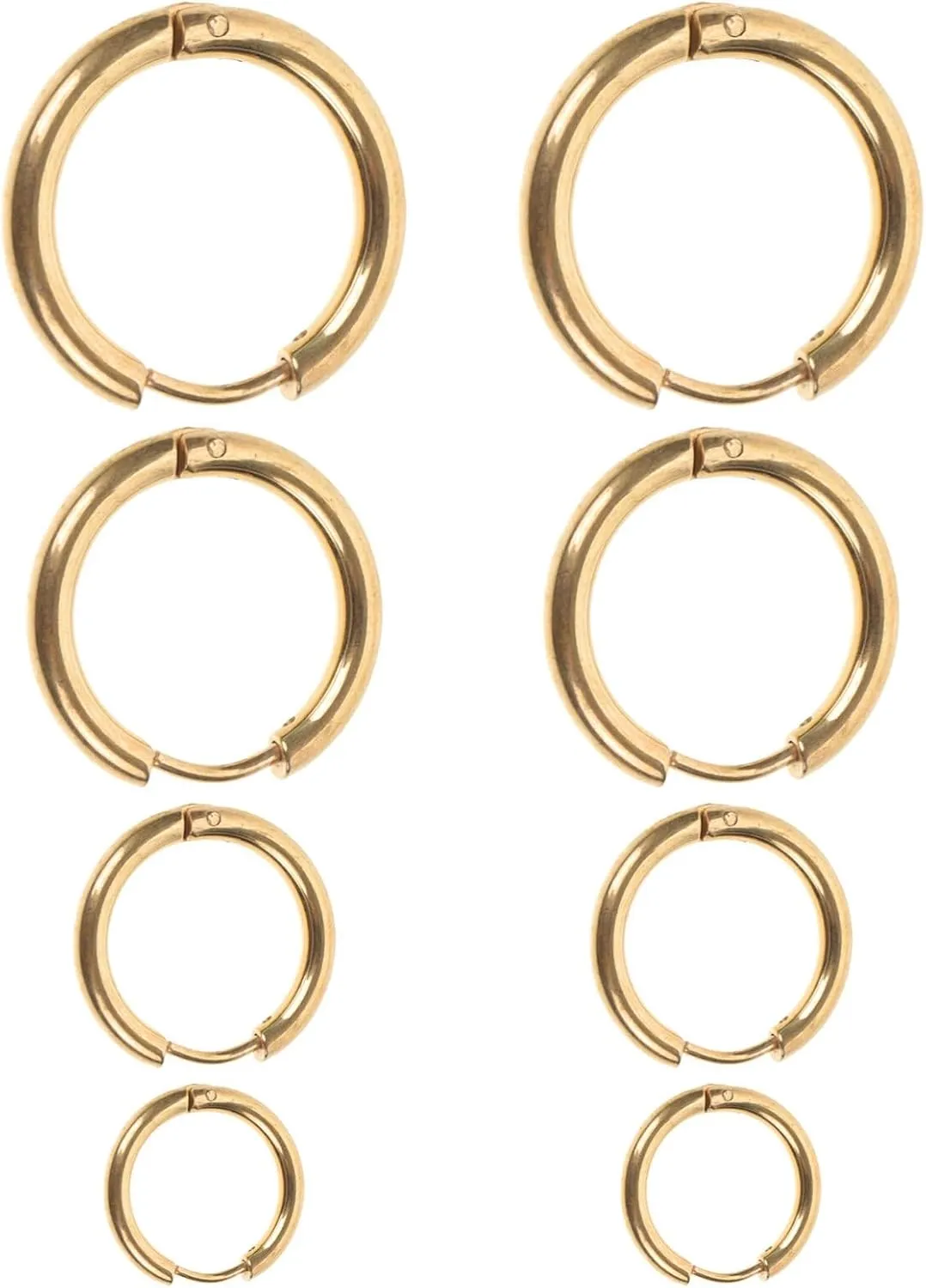SAFIGLE 4 Pairs of Round Loop Earrings Minimalist Earrings Fashion Ear Hoops Women Ear Jewelry