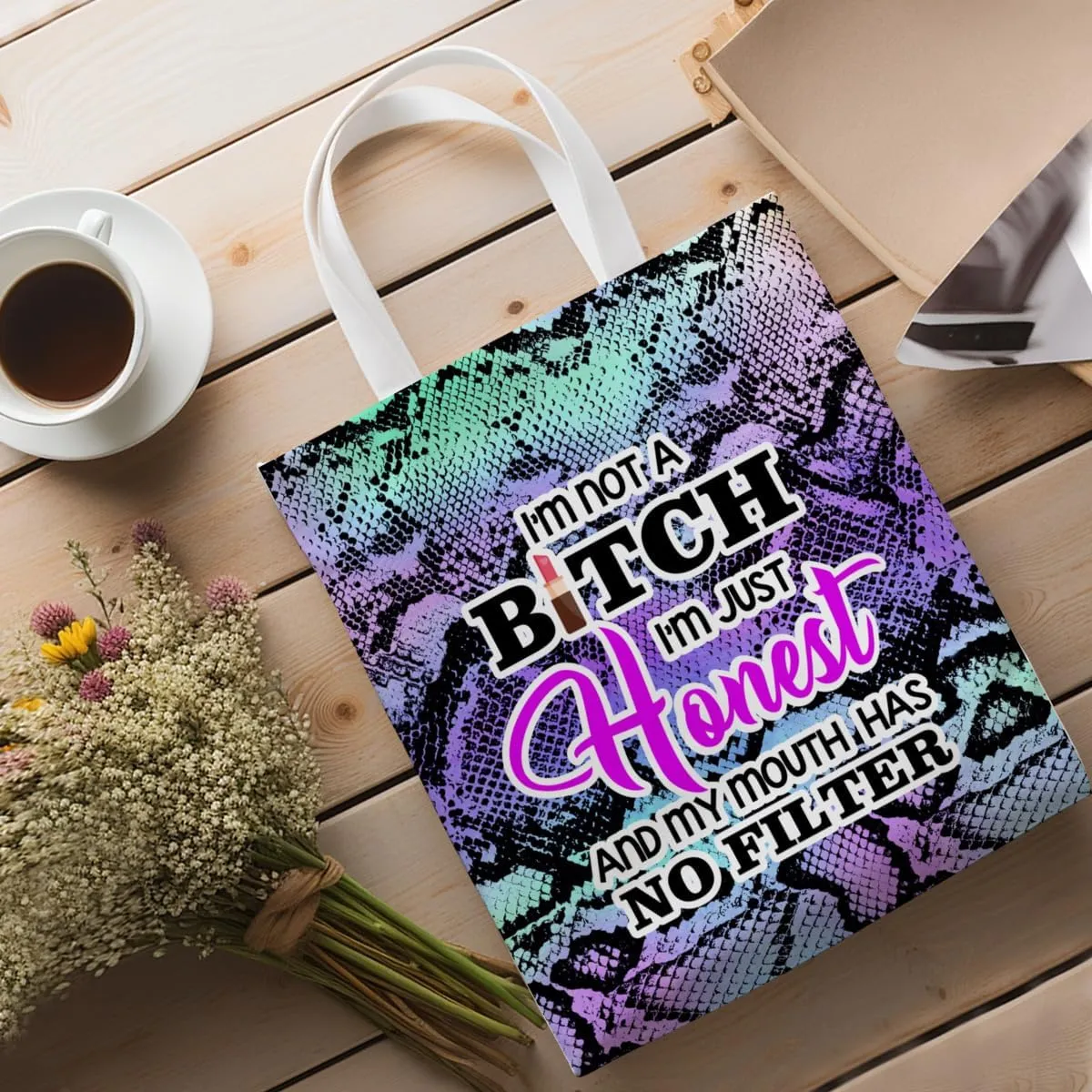 Sarcastic Funny Gifts Tote Bag for Women, Reusable Grocery Bags for Girls Mom Appreciation Christmas Birthday