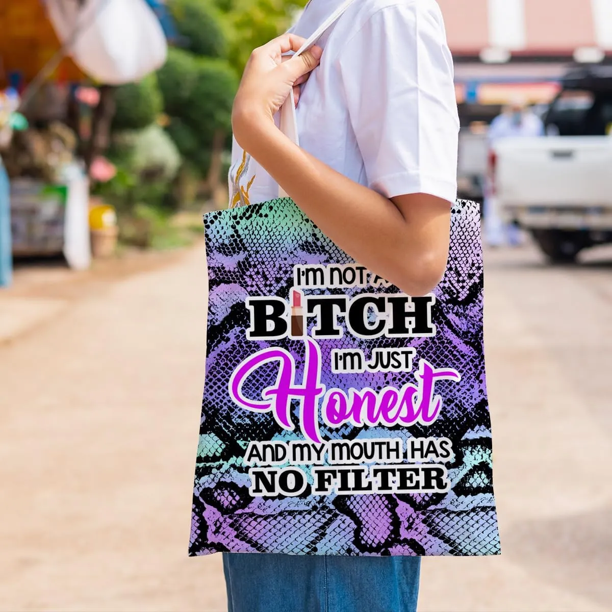 Sarcastic Funny Gifts Tote Bag for Women, Reusable Grocery Bags for Girls Mom Appreciation Christmas Birthday