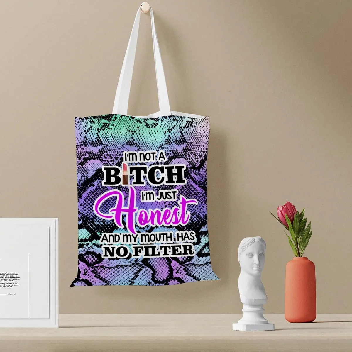 Sarcastic Funny Gifts Tote Bag for Women, Reusable Grocery Bags for Girls Mom Appreciation Christmas Birthday