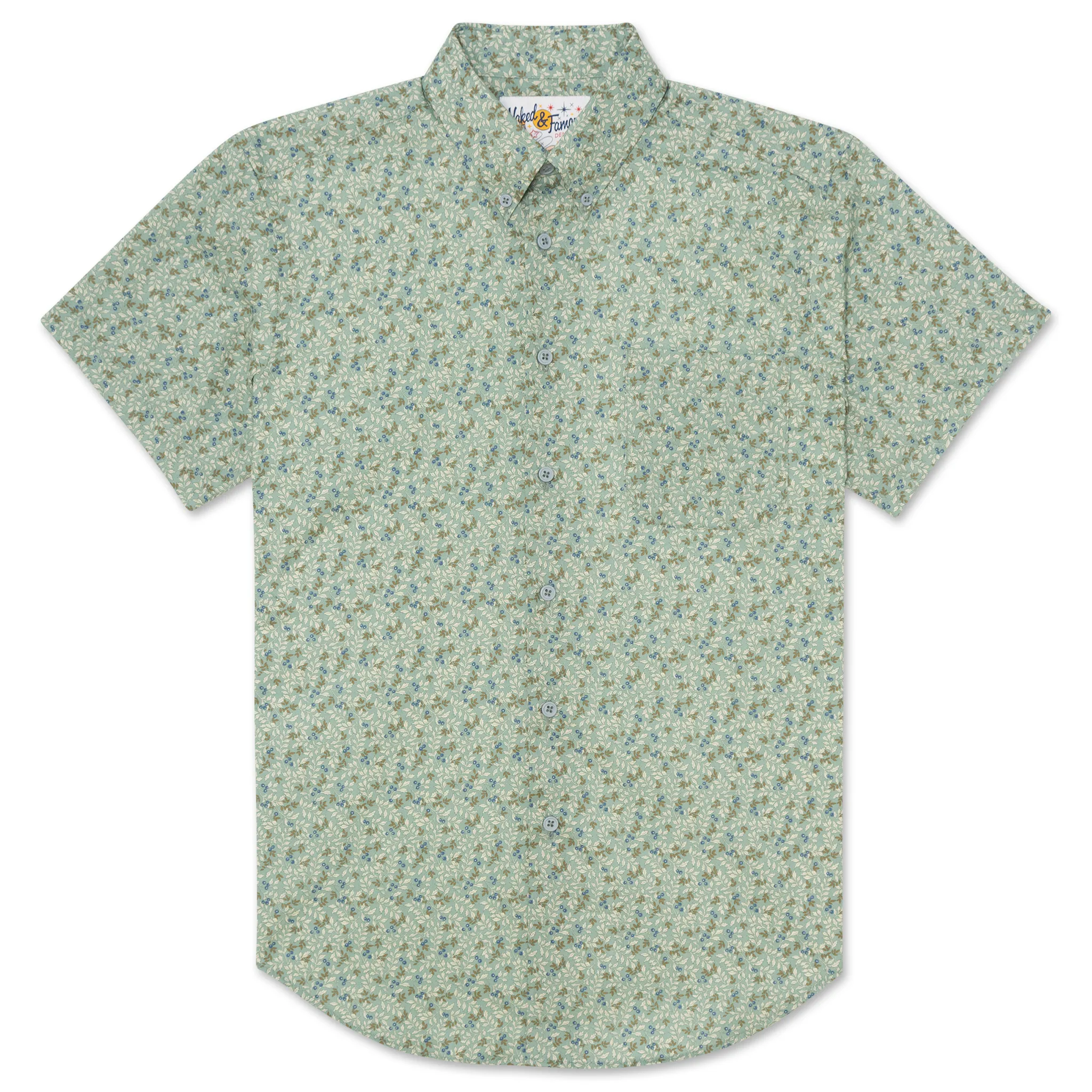 Short Sleeve Easy Shirt - Nuts & Berry -Blue