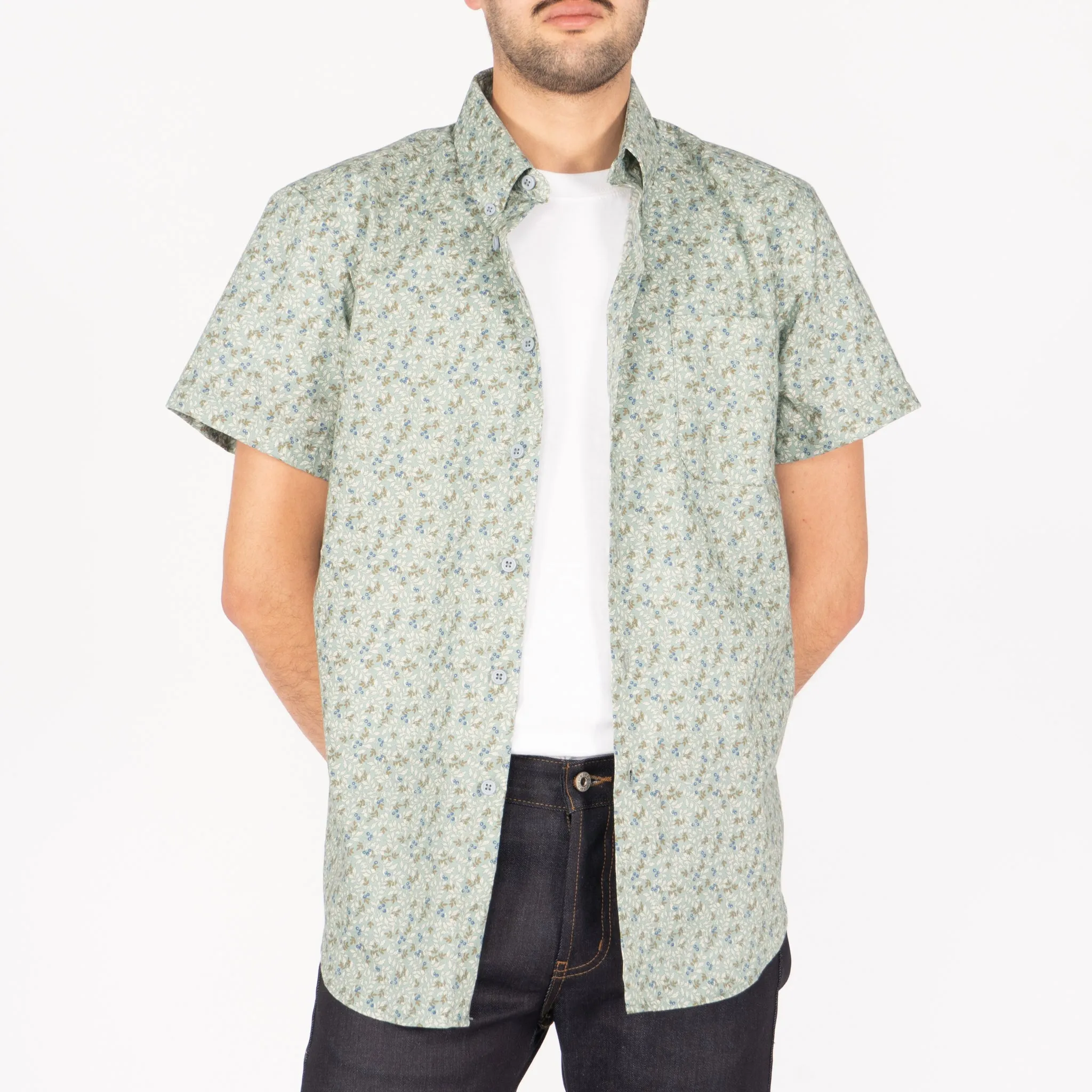 Short Sleeve Easy Shirt - Nuts & Berry -Blue