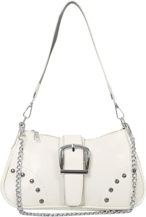 Shoulder Bags for Women Fashion Rivet Chain Ornament Satchel Shoulder Handbags Trendy Vintage Daily Use Purses