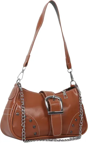 Shoulder Bags for Women Fashion Rivet Chain Ornament Satchel Shoulder Handbags Trendy Vintage Daily Use Purses