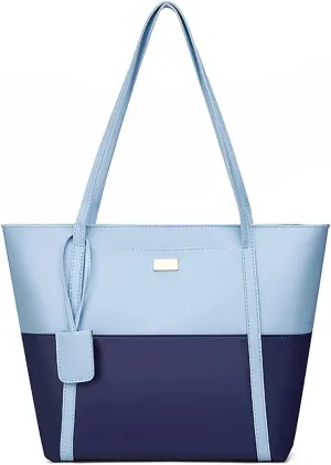 Shoulder Bags for Women Faux Leather Patchwork Large Capacity Tote Bag Simple Laptop Handbags Shopping Work Satchel