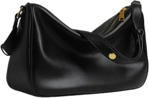 Shoulder Bags Purses and Handbags for Women Soft PU Leather Top Handle Tote Satchel Ladies Hobo Crossbody Bags Armpit Bag (Black)