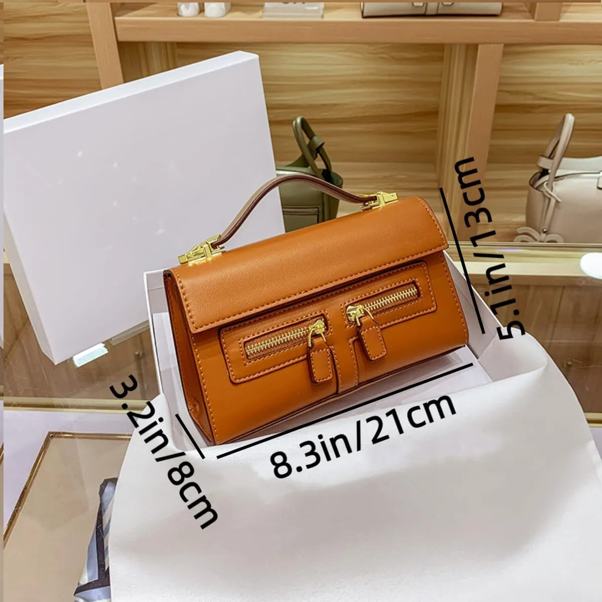 Shoulder Bags Purses Handbags for Women with 2 Removable Straps Top Handle Satchel Ladies Vintage Crossbody Bags (Brown)