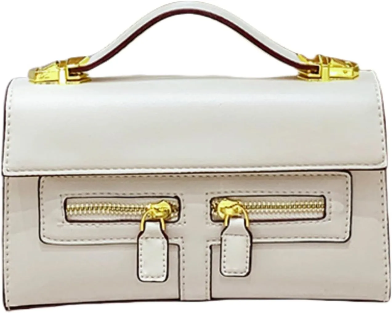 Shoulder Bags Purses Handbags for Women with 2 Removable Straps Top Handle Satchel Ladies Vintage Crossbody Bags (White)