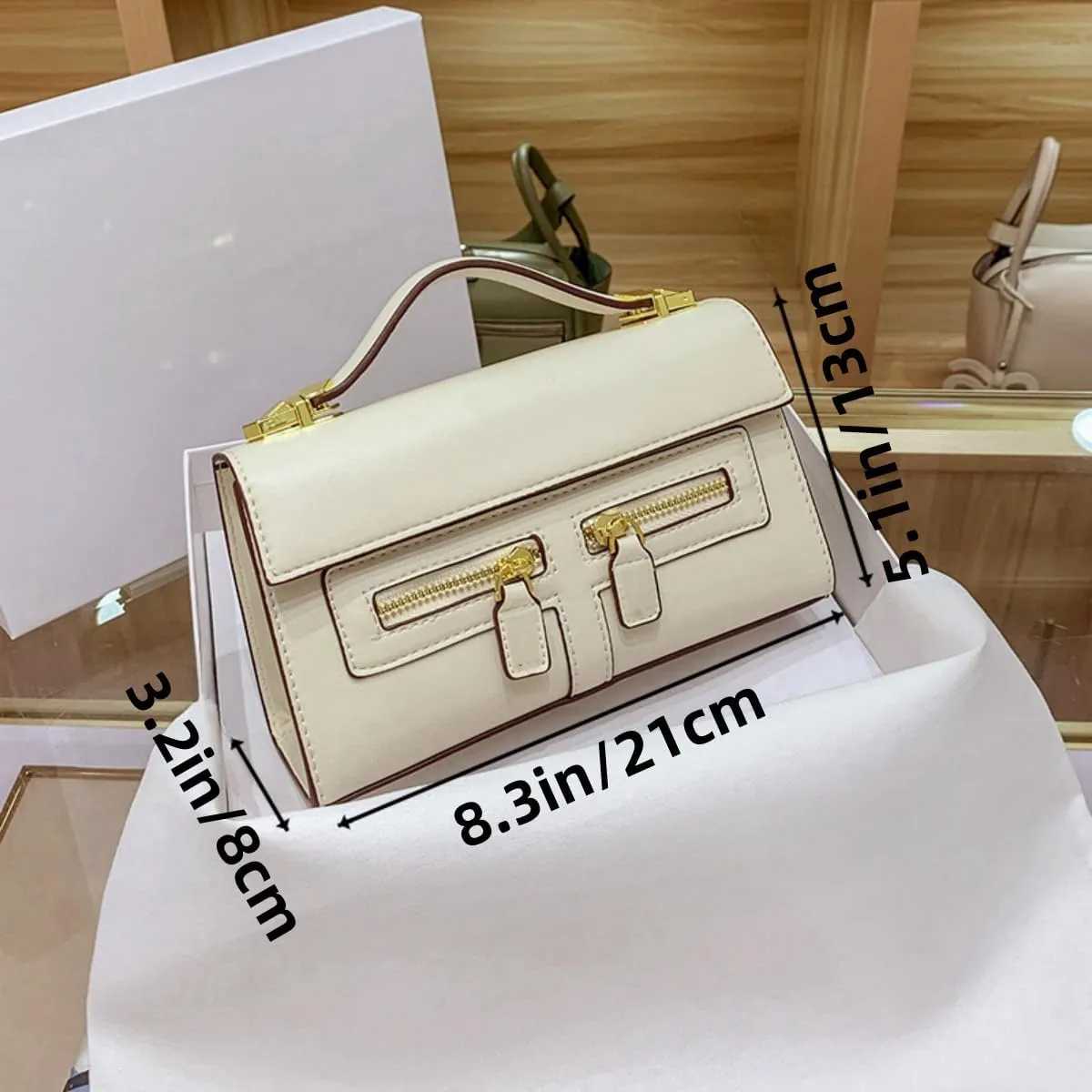 Shoulder Bags Purses Handbags for Women with 2 Removable Straps Top Handle Satchel Ladies Vintage Crossbody Bags (White)
