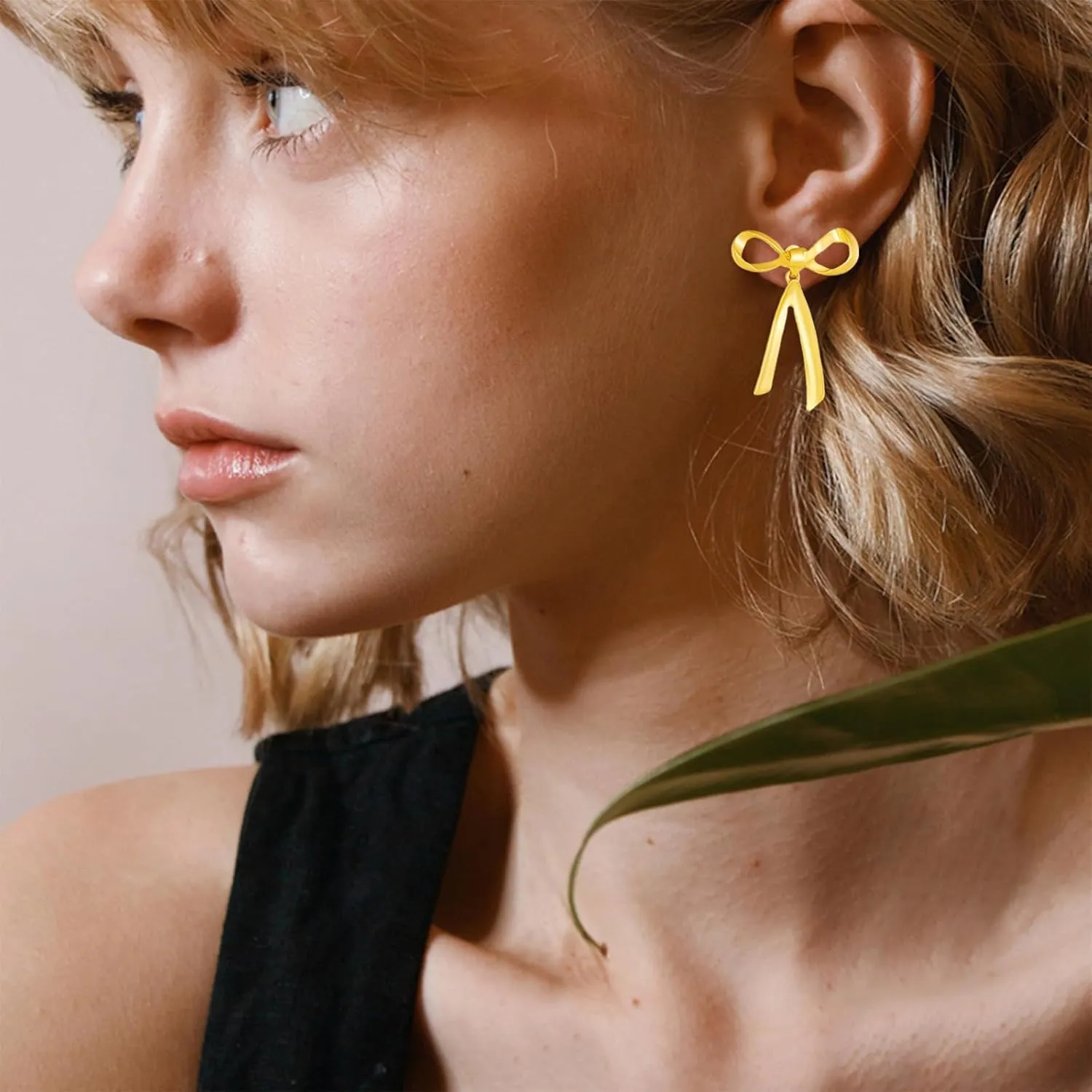 Silver Bow Earrings - Sparkle Long Dangle Rhinestone Drop Bling Gold Bowknot Earrings
