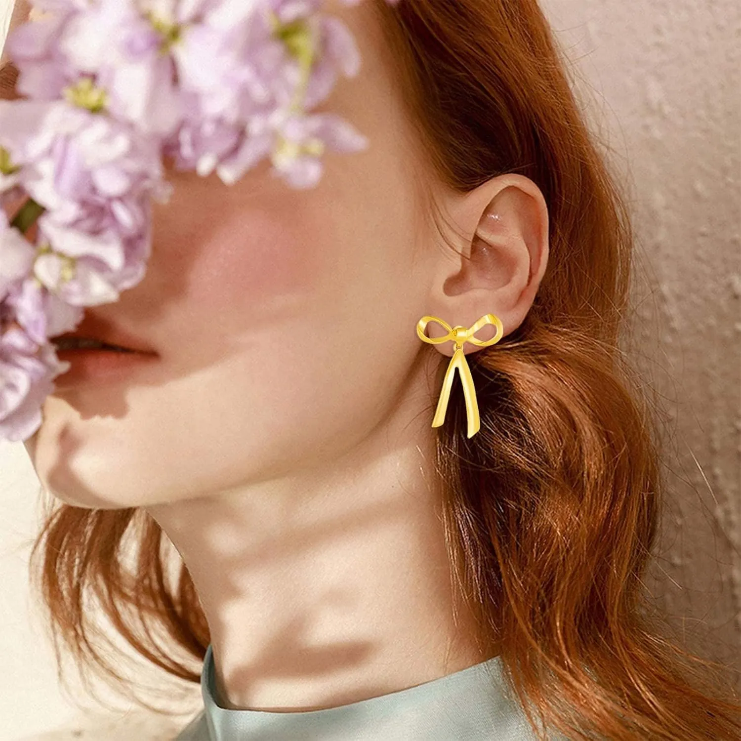Silver Bow Earrings - Sparkle Long Dangle Rhinestone Drop Bling Gold Bowknot Earrings