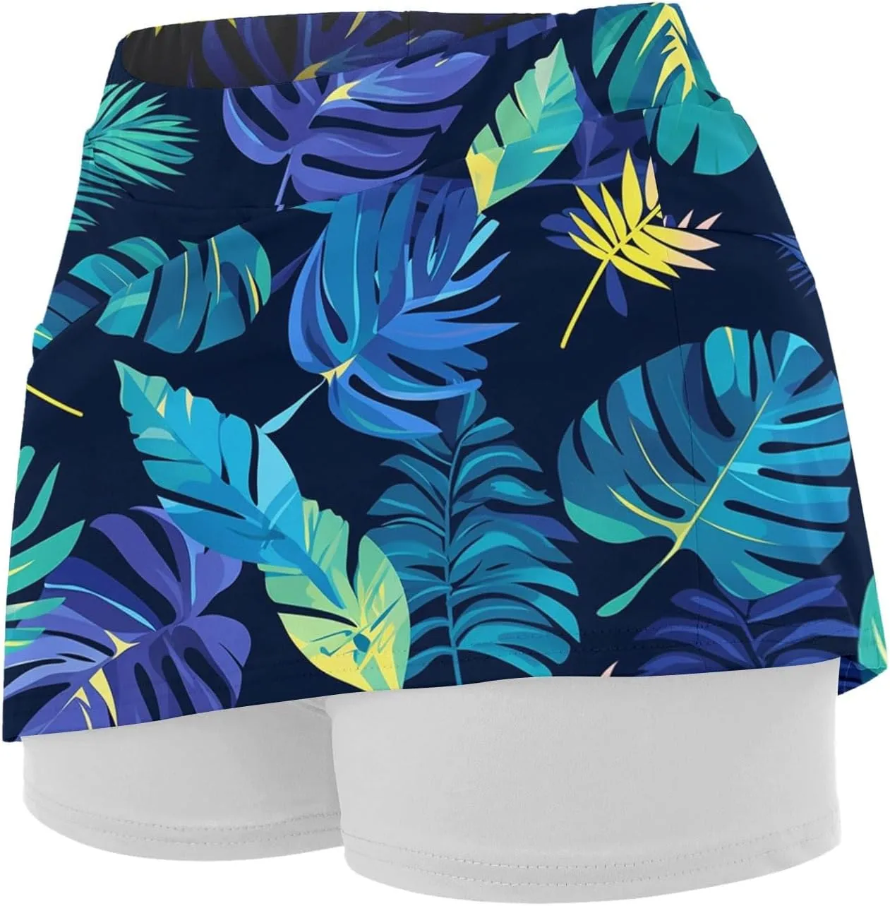 Skirt with Shorts Underneath with Pockets for Women Workout Golf Athletic Tennis Skorts Tropical Graphic Summer Clothes