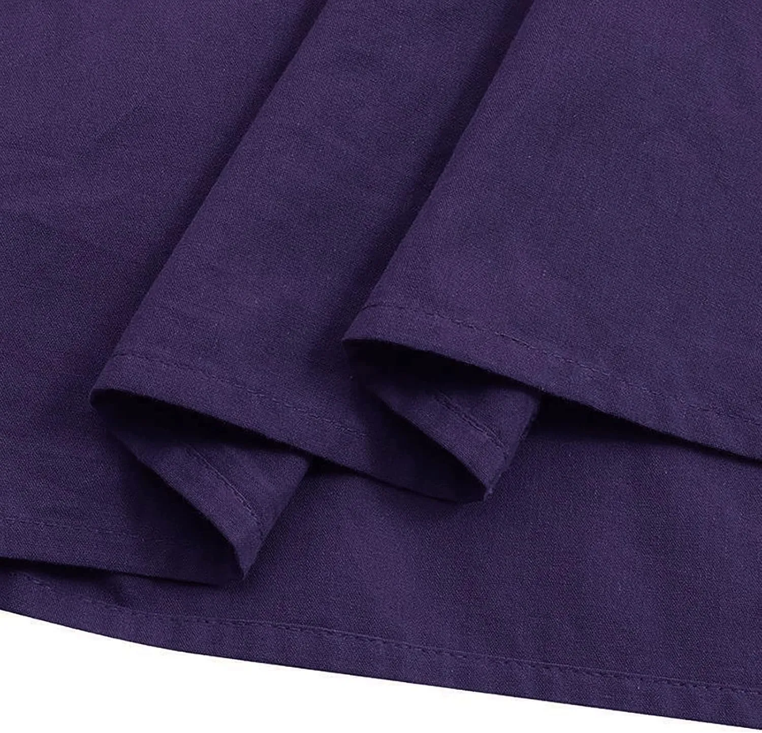Skirt Women's Spring/Summer Casual High Waist Cotton Linen Solid Pleated Loose Swing Half Flowy Skirt for Women