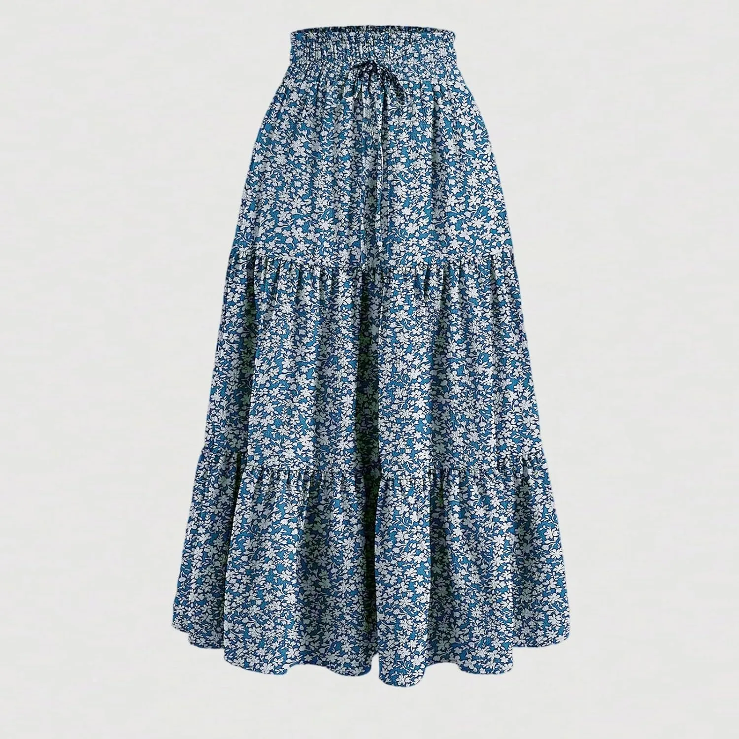 Skirts for Women - Women's Flowy Maxi Skirt Summer Pleated High Waisted Casual Long Skirts