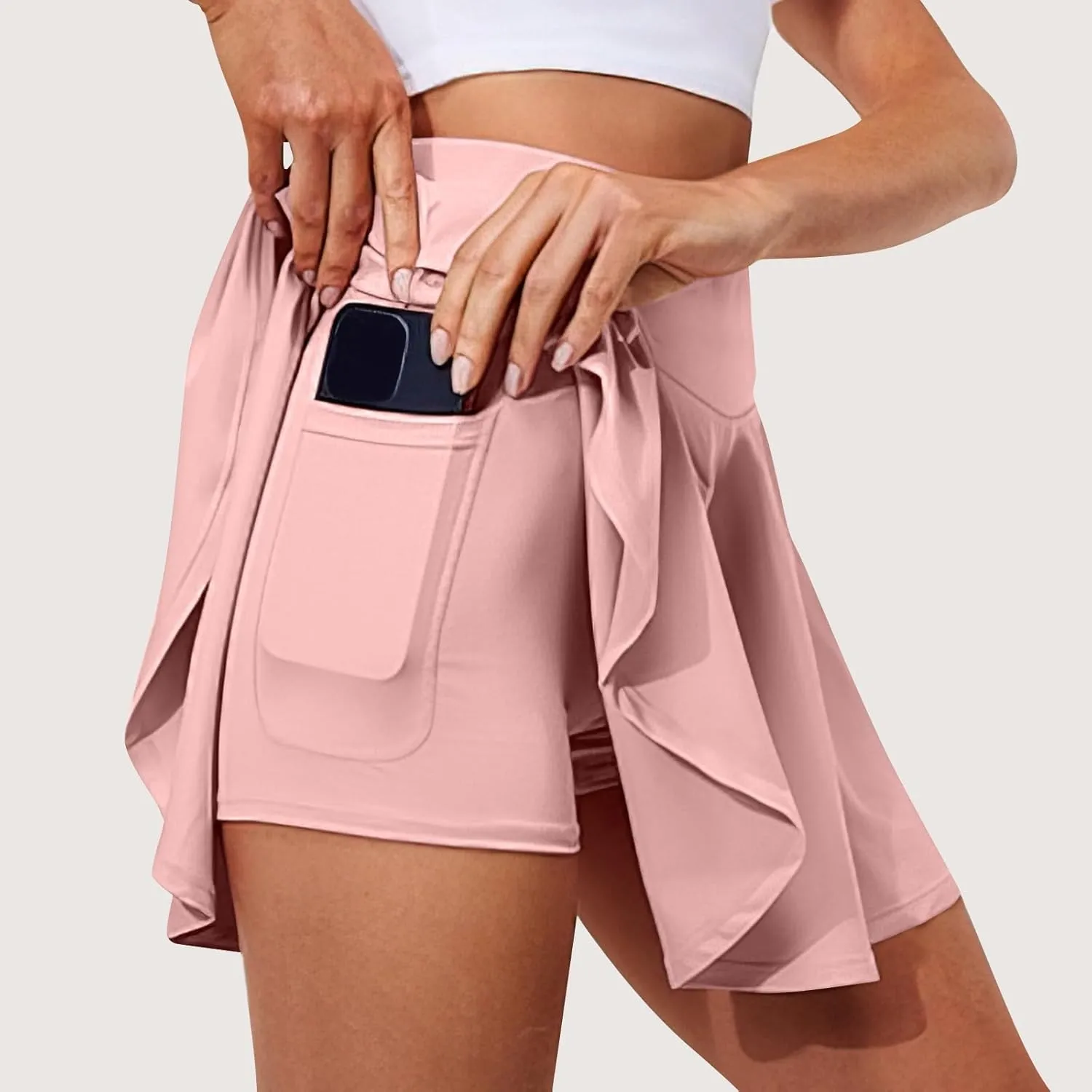 Skorts for Women with Pockets Mini Tennis Skirt with Shorts Underneath Athletic High Waisted Golf Skirts Pickleball Outfits