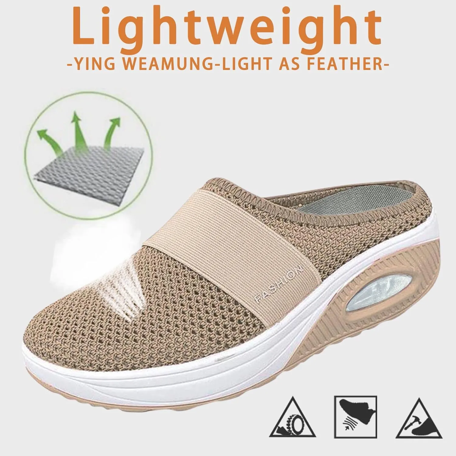 Slip-On Knit Cushion Shoes Support Walking Casual with Arch Comfort Outdoor Walking Orthopedic Air Dress Shoes Women