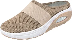 Slip-On Knit Cushion Shoes Support Walking Casual with Arch Comfort Outdoor Walking Orthopedic Air Dress Shoes Women