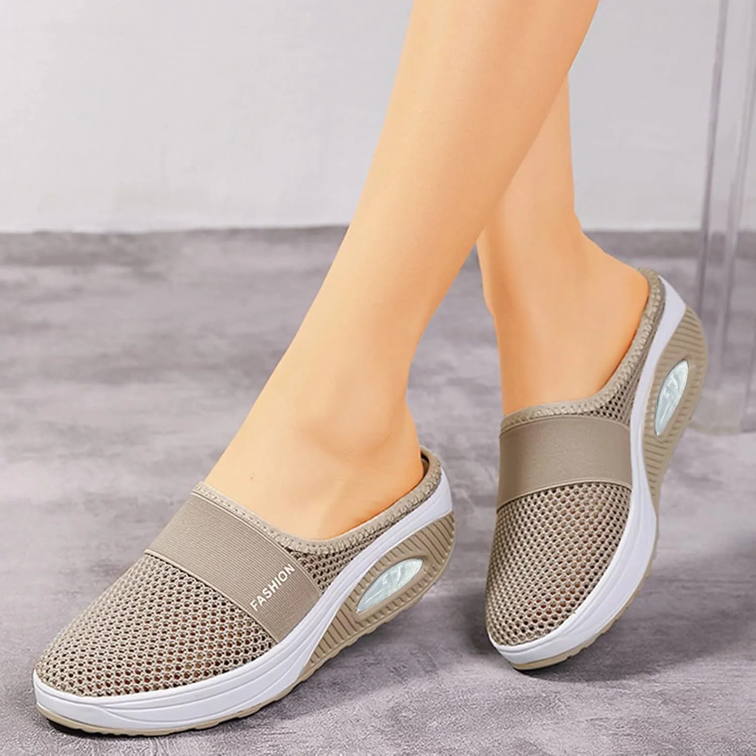 Slip-On Knit Cushion Shoes Support Walking Casual with Arch Comfort Outdoor Walking Orthopedic Air Dress Shoes Women