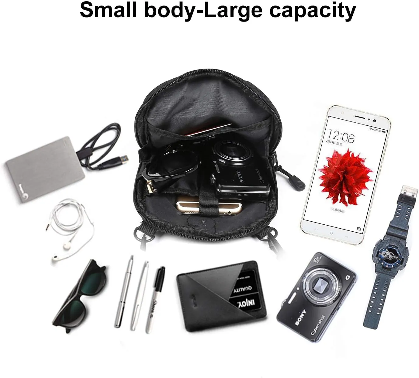 Small Crossbody Bag for Men, Mini Messenger Bag Shoulder Bag for Phone Passport