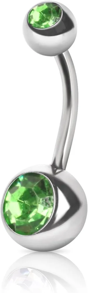 SMDSAZ Crystal Belly Button Ring Barbell Dangle Pendant Body Piercing Belly Button Buckle Men Women Body Jewelry (Metal Color : Blue)