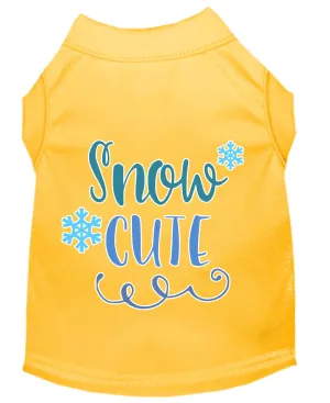 Snow Cute Screen Print Dog Shirt Yellow Xl