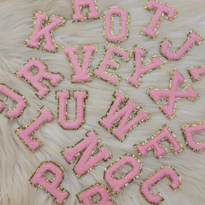 Soft Pink Varsity Letter Patches