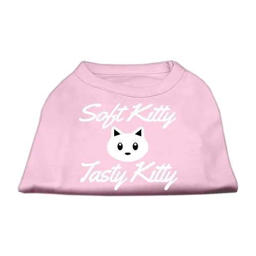 Softy Kitty, Tasty Kitty Screen Print Dog Shirt Light Pink Lg (14)