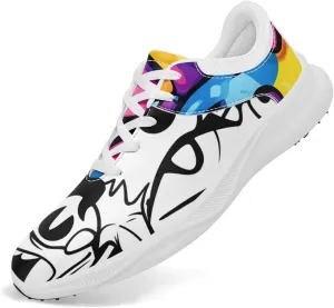 Spikeless Golf Shoes for Men, Women's Breathable Abstract Art Non-Slip Sports Walking Shoes with Air-Outer Golf Sneakers