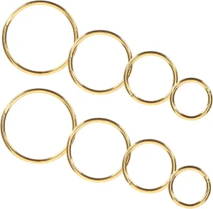 Stainless Steel Nose Rings 8pcs Gold Nose Hoops for Women Fashion Metal 1.0 * 6mm 8mm 10mm 12mm