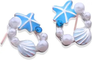 Starfish Seashell Earrings for Women Pearl Stud Earrings Nautical Ocean Earrings Women Shell Pearl Earrings