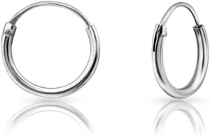 Sterling Silver Hoops Earrings Hypoallergenic - Silver Hoop Earrings Men - Large Hoops for Women - Sleeper Earings - Cartilage - Helix - Nose Ring - Huggie Hoop