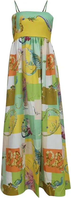 Strapless Maxi Dresses for Women Boho Graffiti Cami Long Dress Colorful Graphic Spaghetti Strap Flowy Tank Sundress