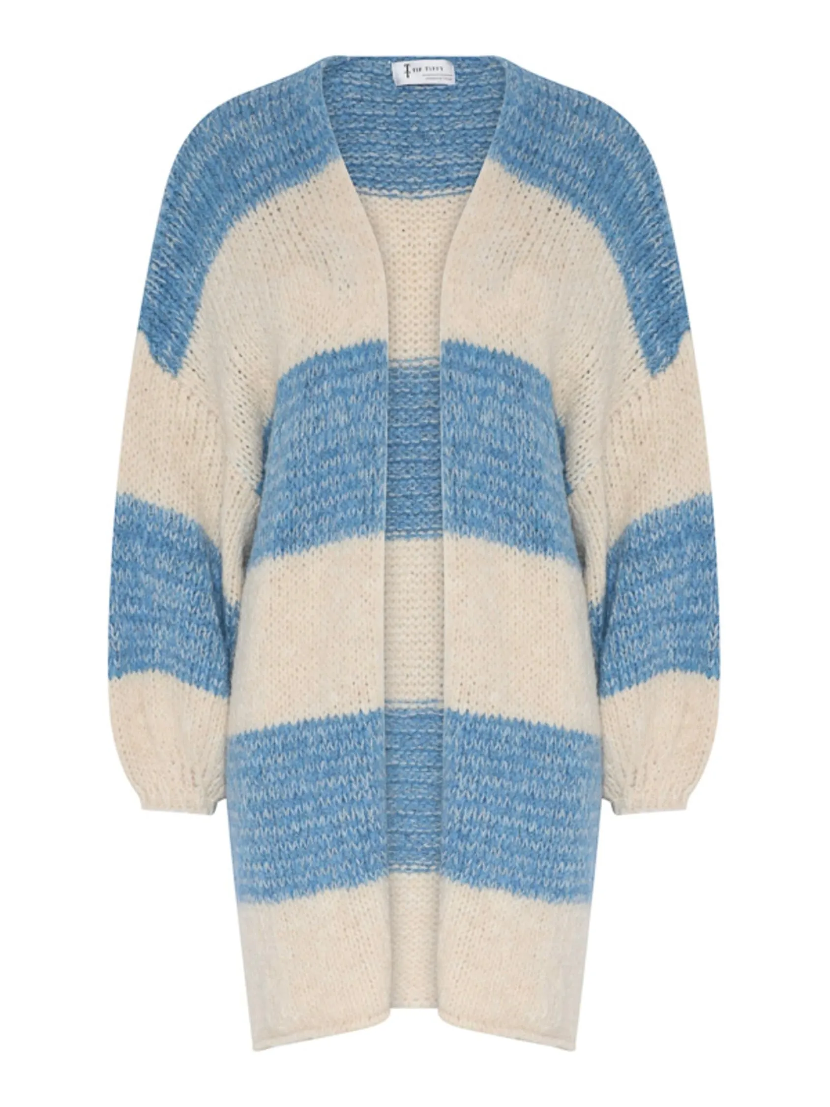 Strickjacke Gerly TT denim/wollweiß gestreift