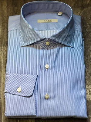 Striped Cotton Dress Shirt - Blue