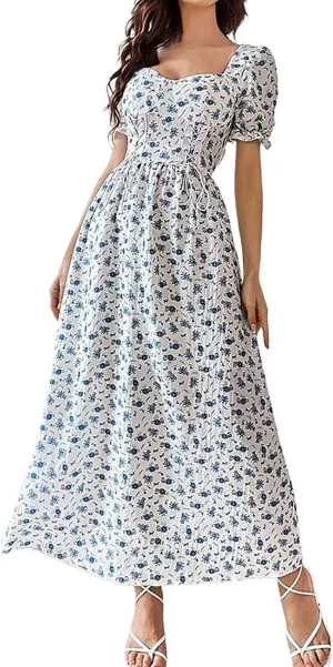 Summer Dress for Women Short Sleeve Plus Size Midi Dress Y2K A Line Dress Modest Dress Soft Casual Disco Dress