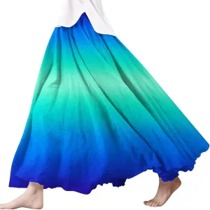 Summer Skirts for Women 2025 Vacation Boho Floral Maxi Skirt Elastic High Waisted Flowy Ruffle A Line Skirt